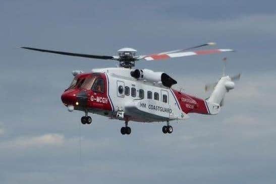 A Coastguard helicopter.