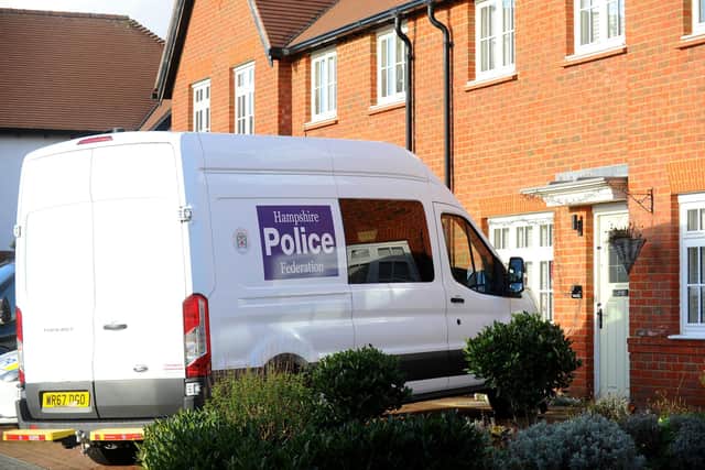 Police have arrested a man following the discovery of a woman's body in Nevinson Way, Waterlooville, on Thursday, December 28, 2023.
Picture: Sarah Standing (291223-3745)