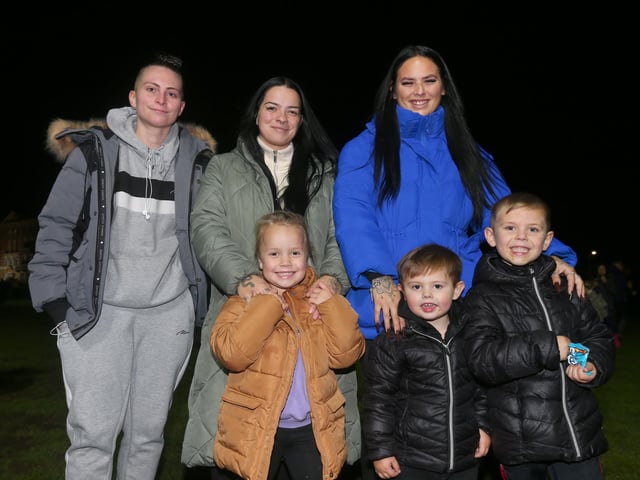 Back row, left to right, Victoria Mein, Georgia Godfrey and Chloe Cole, and then the children, Winter, 4, Hudson, 3, and Theo, 6. 
Picture: Chris Moorhouse (jpns 011123-37)
