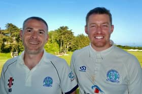 Double century stars - Martin Blackman, left, and James Cheek. Picture by Dave Reynolds