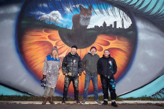 At Hilsea Lido with fellow artists: Sadie Tierney, My Dog Sighs, Matt Dixon and Samo
Picture: Keith Woodland (260221-29)