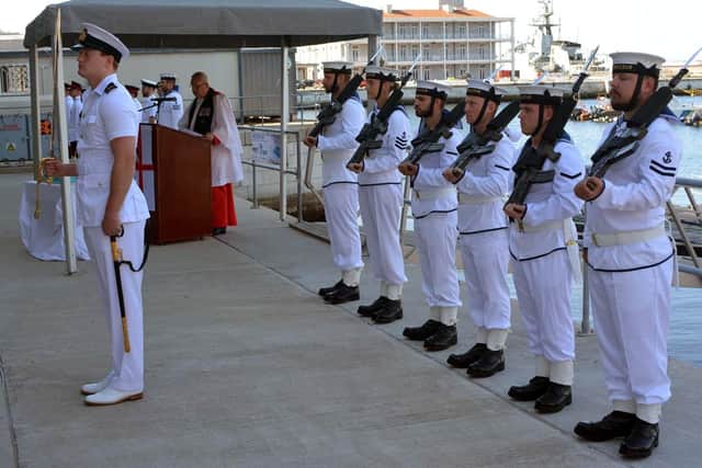 The ship's company of HMS Dagger in Gibraltar