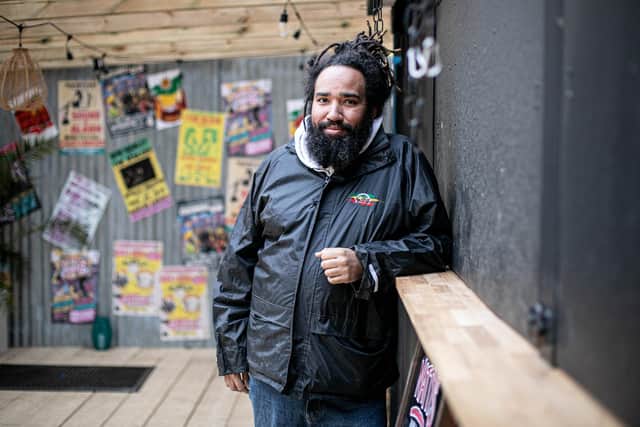 Mr Crutchfield has only left the shack at 2.30am that morning, only to see it had been burgled hours later. Pictured: Nathaniel Crutchfield at Natty's Jerk Kitchen, Portsmouth, on Monday 7 February 2022. Picture: Habibur Rahman.