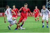 Jack Breed in action for Gibraltar under-21. Picture by Neil Wilson.