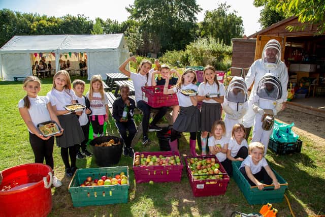 Wicor Primary School are holding a food festival as part of the British Food Fortnight on Wednesday 21st September 2022
Pictured: Pupils from year 1 to year 6 getting into all sorts of activities from apple pressing to bee keeping.