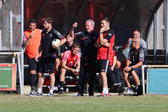 New Fareham Town boss Graham Rix during his side' s FA Cup loss at Blackfield. Picture by Ken Walker.