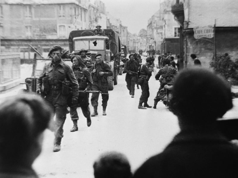 June 1944 showing British soldiers of Allied forces during the Normandy landing operation as part of the Second World War. (Photo credit should read -/AFP/Getty Images)