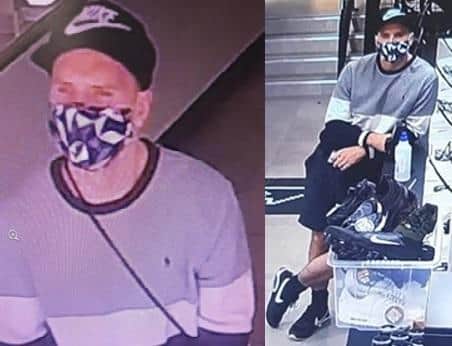 Police wish to speak to the man seen in these CCTV pictures.
