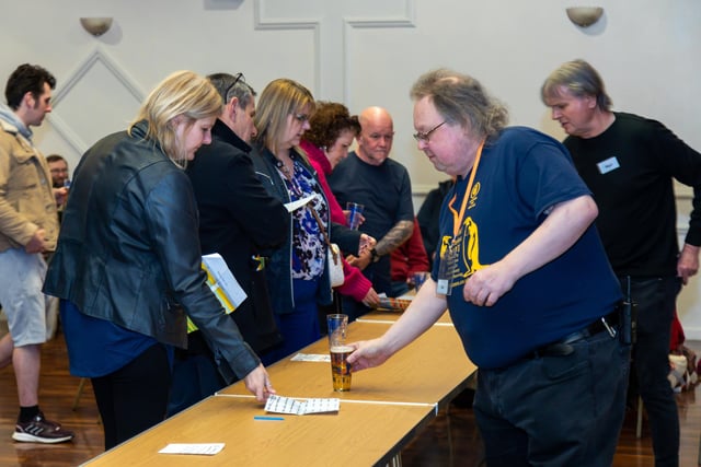 Selecting a cider at the event in Gosport. Picture: Mike Cooter (250223)