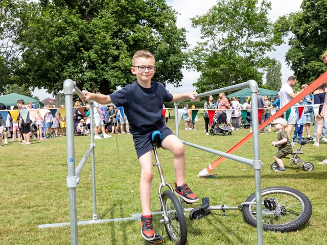 Mason Grantham, 6 tried out the Unicycle