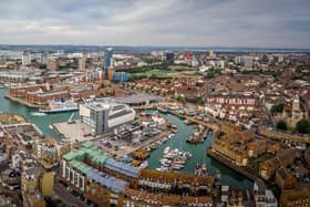 An aerial view of Portsmouth in the evening Picture: Alexey Fedorenko/Adobe