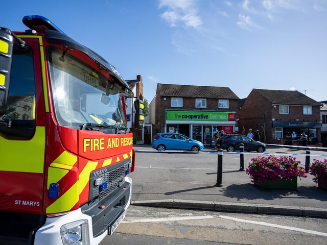 A fire has damaged the Cooperative shop in Denmead, with multiple fire services in attendance, along with a police exclusion area and road closure.Pictured - Cooperative shop in Denmead after the fire had been put out.Photos by Alex Shute