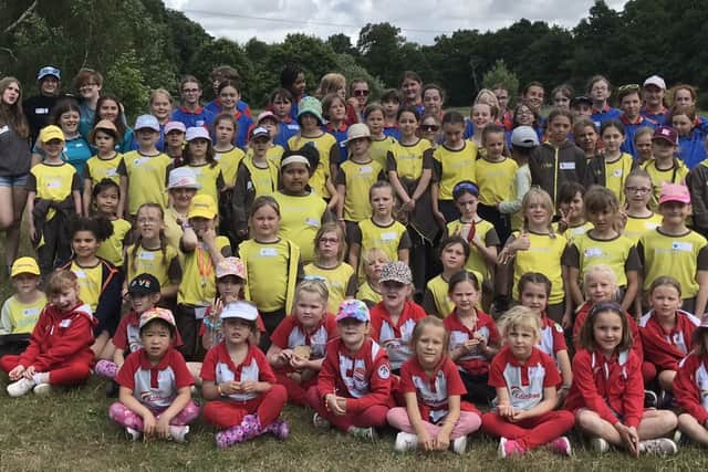 The Guides, Brownies and Rainbows from Gosport on the camp in Shedfield