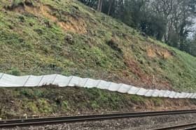 Emergency work to repair a landslip in Farnborough will result in a reduced train service and buses replacing some trains this Sunday [March 24]. Picture contributed