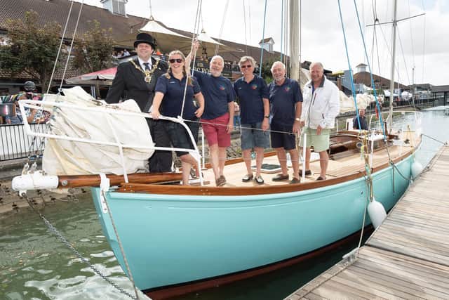 Lively Lady is welcomed into Port Solent in 2018.

Picture: Keith Woodland