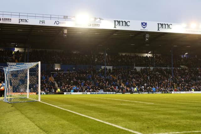 Work has started on Fratton Park's North Stand - but it will impact on capacity should the season resume soon. Picture: Joe Pepler