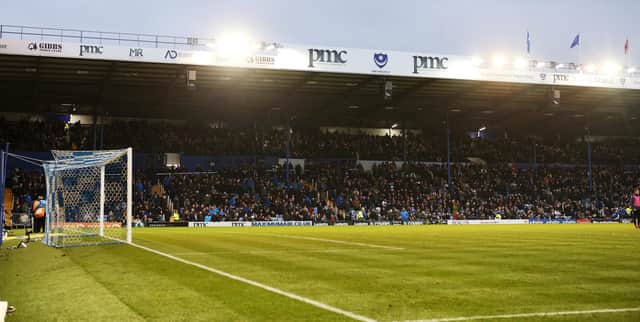 Work has started on Fratton Park's North Stand - but it will impact on capacity should the season resume soon. Picture: Joe Pepler