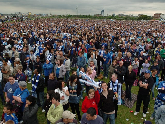 Just part of the 60-70,000 crowd on Southsea Common for FA Cup final day in 2008.PICTURE: MALCOLM WELLS