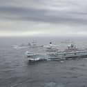 The UK's carrier strike force, led by Portsmouth-based aircraft carrier HMS Queen Elizabeth. Photo: Royal Navy