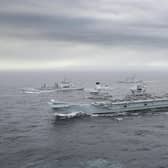 The UK's carrier strike force, led by Portsmouth-based aircraft carrier HMS Queen Elizabeth. Photo: Royal Navy