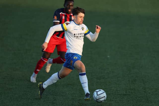 Benny Read made only his second appearance of the 2021/22 season as an early sub. Picture by Dave Haines.