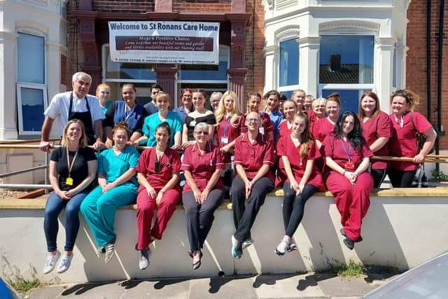 Staff from St Ronans Care Home in Southsea, who created a video of residents singing What a Wonderful World by Louis Armstrong to lift people's spirits