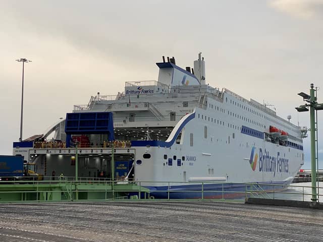 Brittany Ferries Salamanca ship pictured in Spain after breaking down