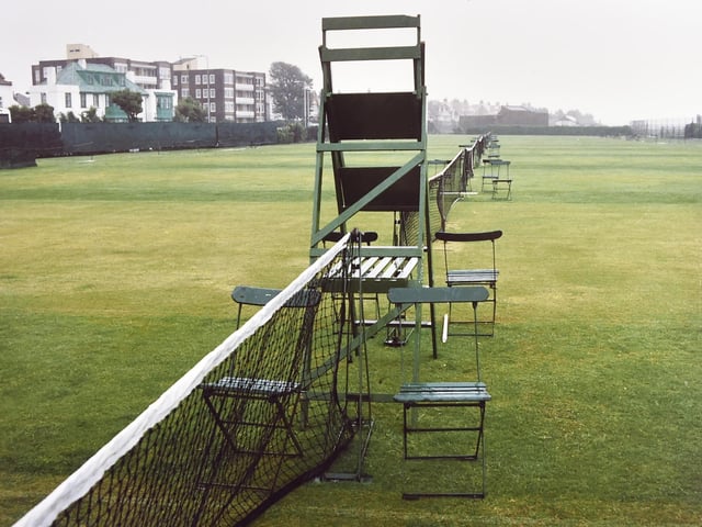 Canoe Lake Tennis Courts during wet weather in 1992.Picture: 3287-3