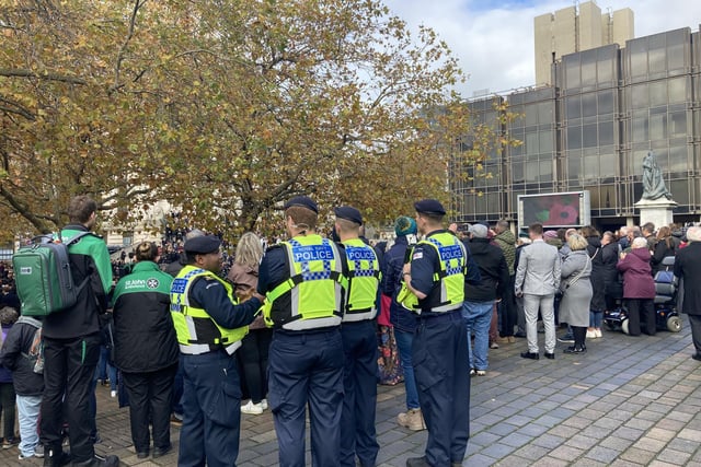 Police on the scene at the Remembrance Sunday event