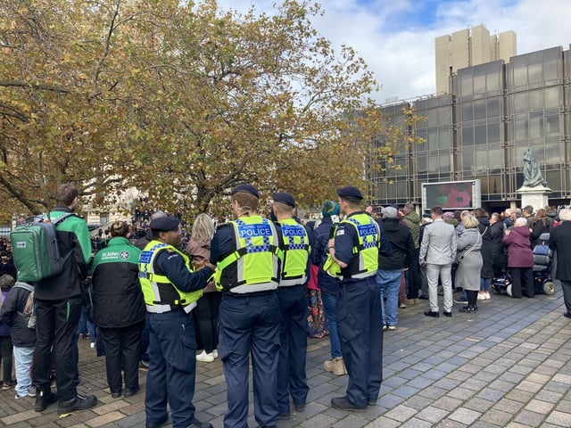 Police on the scene at the Remembrance Sunday event