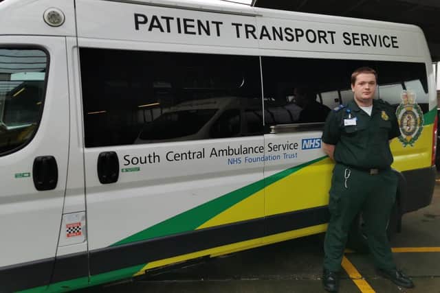 Patient Transport Service team member Rhys Sullivan