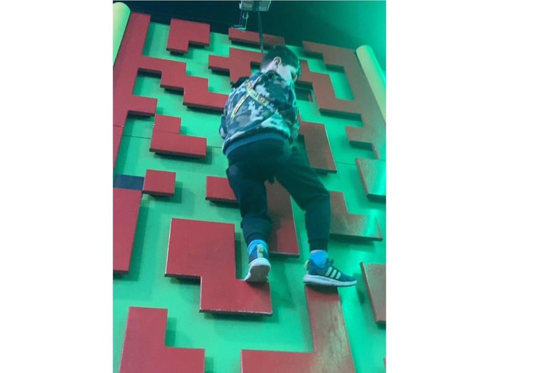 Wall climbing is a fun activity for children