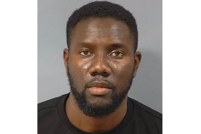 Kwaku Achampong sent a series of hand-delivered letters, texts, phone calls and emails with threats, including violence, to a victim on the Isle of Wight. Picture: Hampshire Constabulary.