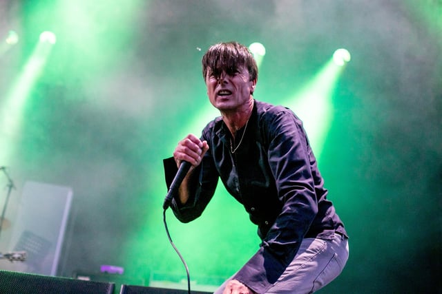 Suede frontman Brett Anderson gave it his all as the band brought the rock-and-roll to the Common Stage.