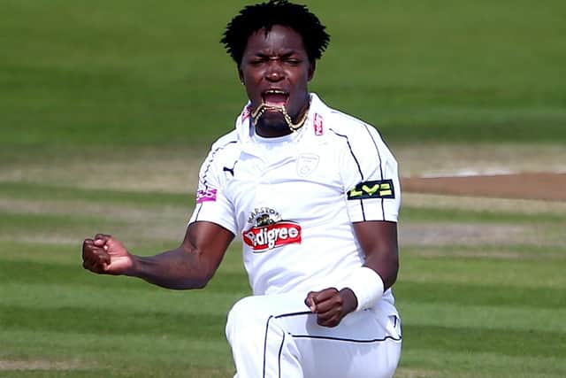 Fidel Edwards took 48 Championship wickets last year. Photo by Charlie Crowhurst/Getty Images.
