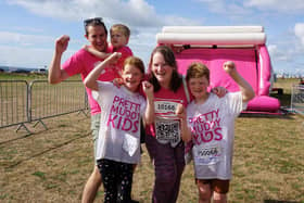 From left, Matthew Lewis, Jack Lewis, Elizabeth Rooney, Charlotte Lewis and Michael Rooney at Race for Life Poole in 2021