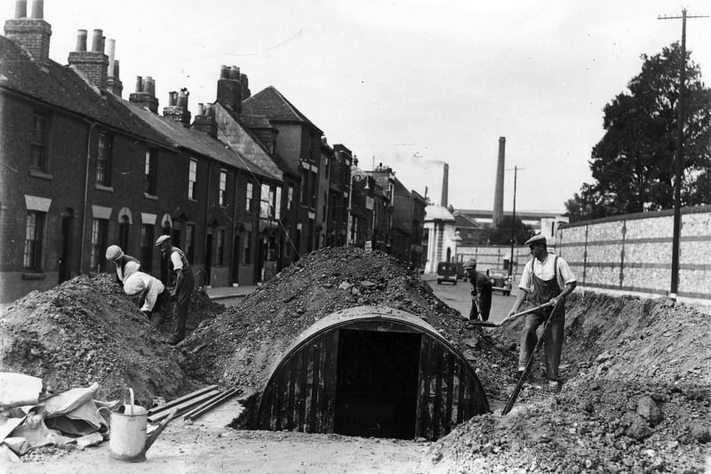 Air raid shelters were built in many Portsmouth streets