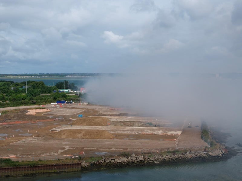 Drone image showing the scene following a huge fire at the TJ Waste & recycling in Tipner. Picture: Marcin Jedrysiak