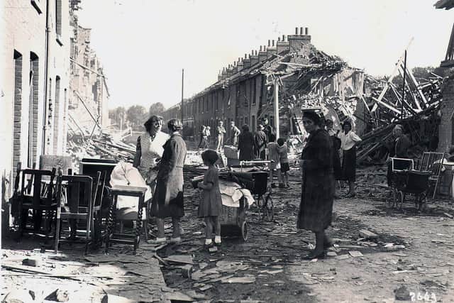 Fifth Street from St Mary's Road in Portsmouth after the blitz of January 10, 1941.