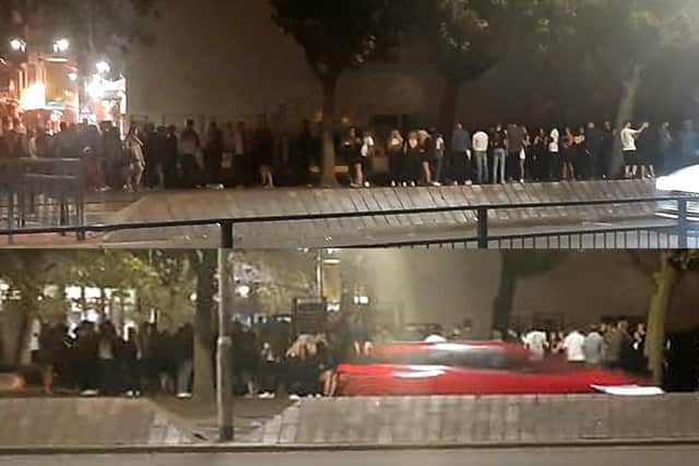 Astoria crowds filmed last week