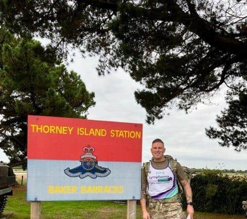 Simon at his barracks on Thorney Island. 