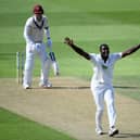 Keith Barker took four wickets on the opening day of Hampshire's Championship game against Kent at Canterbury Photo by Alex Davidson/Getty Images.