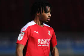 Akin Odimayo, on trial at Pompey, in action for Swindon last season. Picture: Alex Burstow/Getty Images