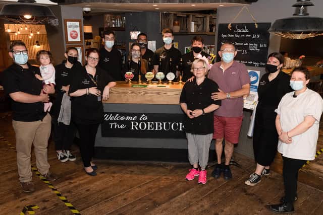 The team at the Roebuck Inn. Picture: Keith Woodland (270621-4)