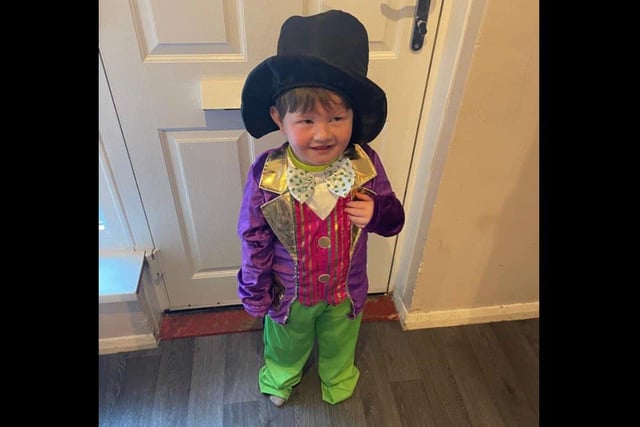 Teddie, three, as Willy Wonka