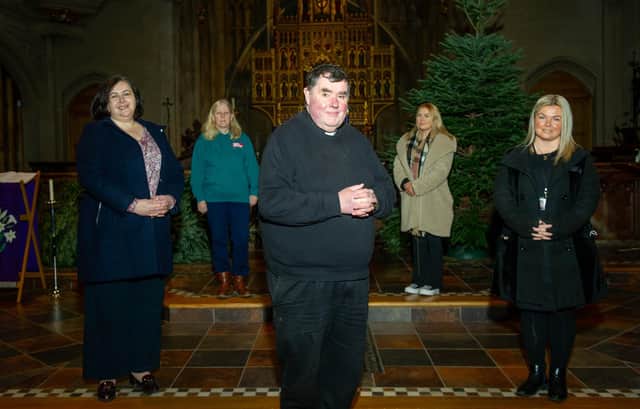 Pictured: Jo Eamey from Stop domestic abuse, Michelle Treacher from Hope into Action, Revd Canon Bob White, Dannii Barham 
from Catherine Booth House and Claire Haque from Two Saints at St Mary's Church, Fratton, Portsmouth 

Picture: Habibur Rahman