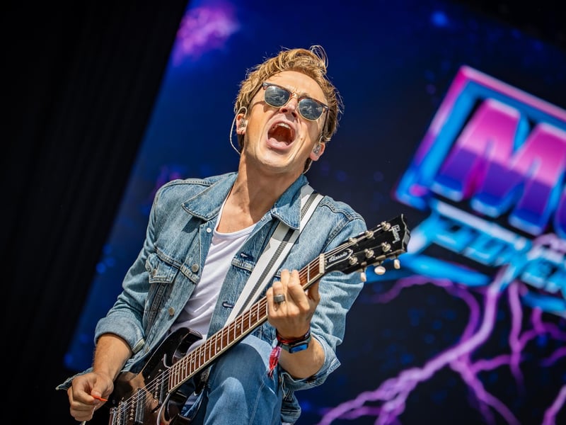 McFly were the surprise artist to perform on the Castle Stage on Saturday afternoon to a packed crowd.Pictured - McFlyPhotos by Alex Shute
