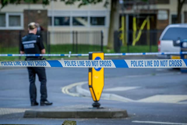 Police presence outside Mulberry House, Bedford Street Portsmouth on 28 May 2020.

Picture: Habibur Rahman