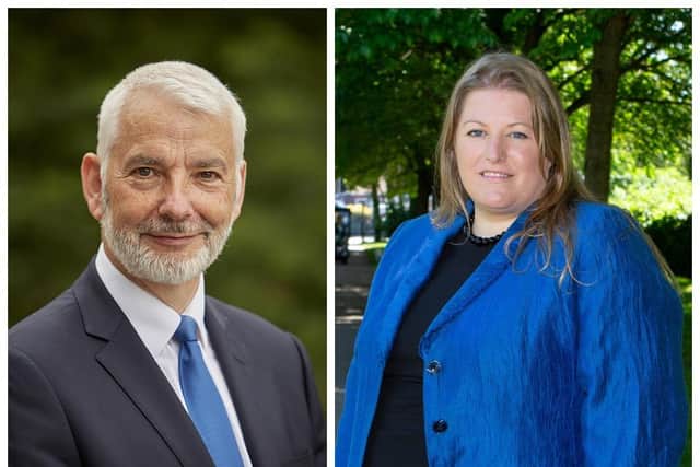 Former Hampshire police and crime commissioner Michael Lane and current incumbent Donna Jones