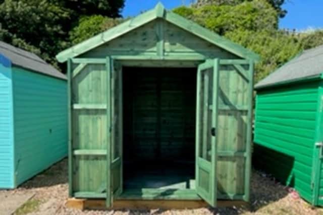 A new beach hut is up for sale at Hill Head in Fareham. 